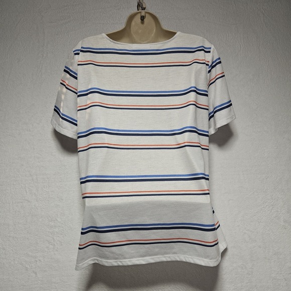 NWOT ALFRED DUNNER Plus Size L top Pullover short Sleeve floral Embellished $58 - Picture 5 of 7